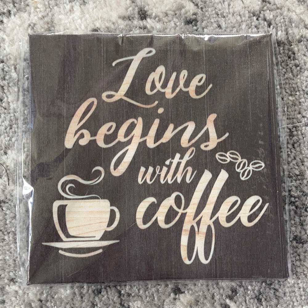 Brand new “Love begins with coffee”